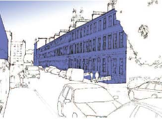 Residential street/secondary zone graphic
