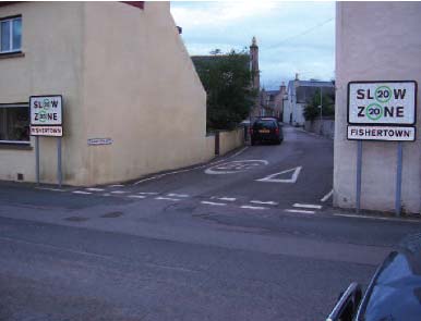 Overly dominant signage that detracts from the place photo