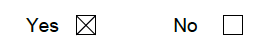 Yes, No checkboxes