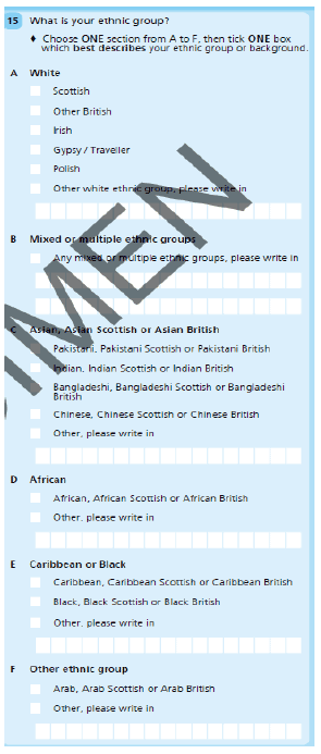 Census questionnaire