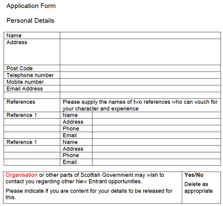 Application Form