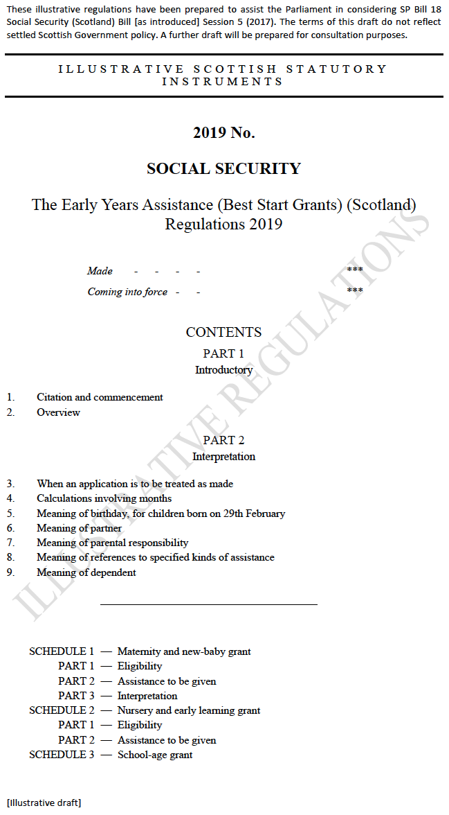 Illustrative Draft Regulations
