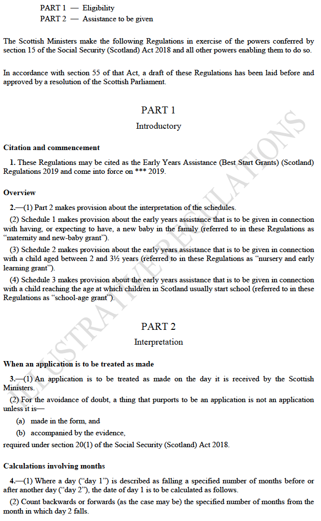 Illustrative Draft Regulations