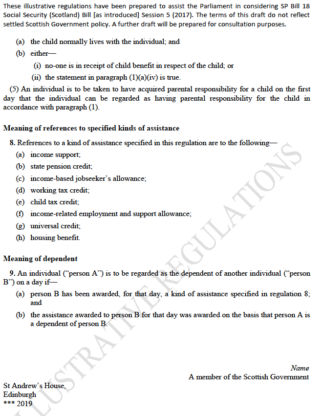 Illustrative Draft Regulations