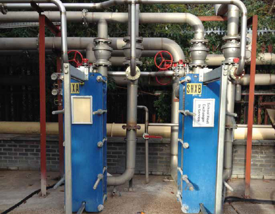 Standby heat exchangers at the North British Distillery in Edinburgh.