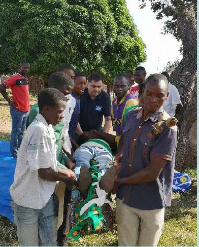 Paul Gowens, Lead Consultant Paramedic for the Scottish Ambulance Service developing pre-hospital care response model with local Zambian agencies. Paul Gowens, Lead Consultant Paramedic for the Scottish Ambulance Service developing pre-hospital care response model with local Zambian agencies.