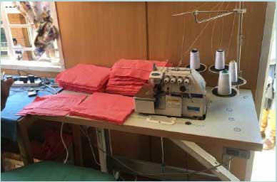 Sewing machine at the Fistula Care Centre at Bwaila Hospital in Lilongwe -used by the women involved in manufacturing reusable sanitary towels. Sewing machine at the Fistula Care Centre at Bwaila Hospital in Lilongwe -used by the women involved in manufacturing reusable sanitary towels.
