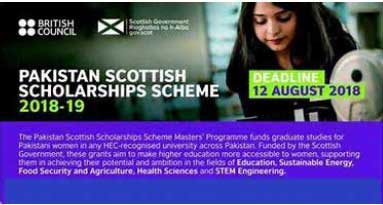 Pakistan Scottish Scholarship Scheme for Women advert Pakistan Scottish Scholarship Scheme for Women advert