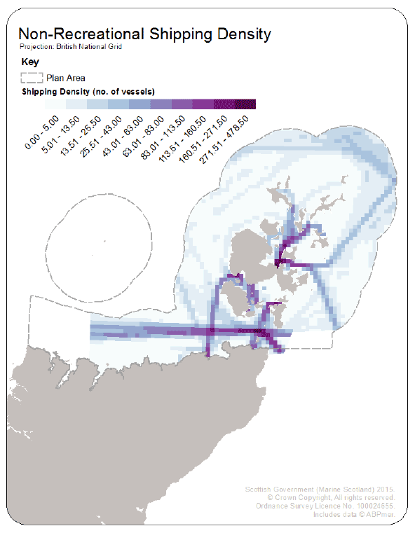 Figure 14 Shipping density in PFOW area Figure 14 Shipping density in PFOW area