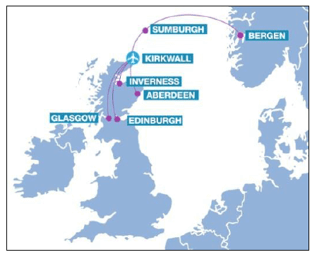Figure 4 Kirkwall Airport destinations Figure 4 Kirkwall Airport destinations