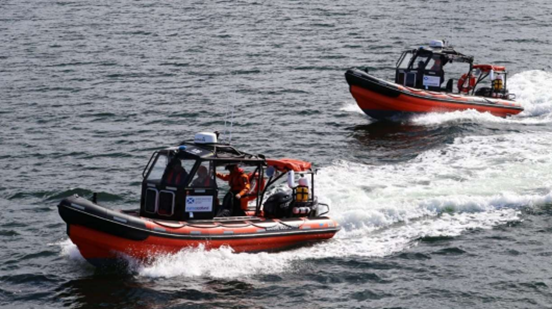 Inshore Protection Vessels Iona and Ailsa at sea