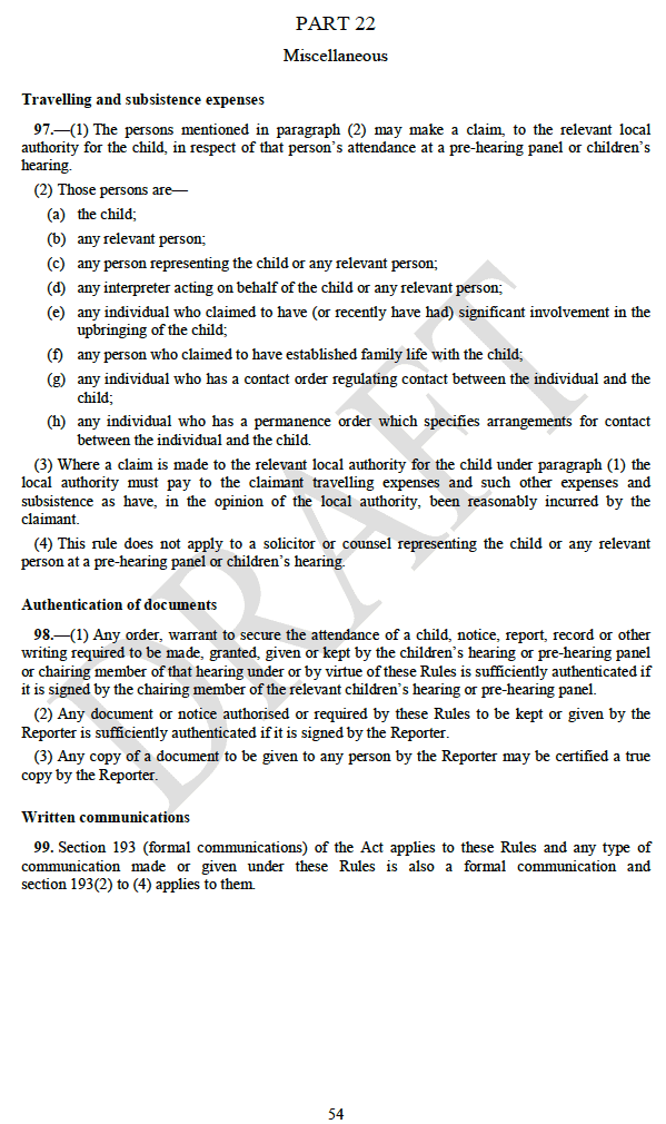 The Children's Hearings (Scotland) Act 2011 (Rules of Procedure in Children's Hearings) Rules 2013