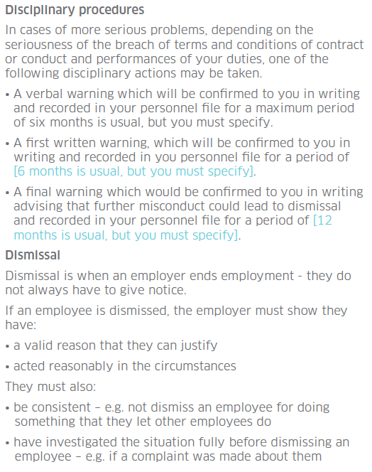 Example contract of employment