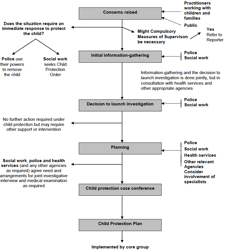 process of responding to child protection concerns