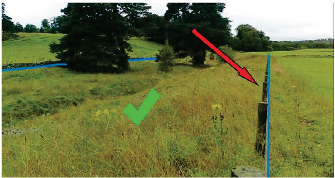 Working from the centre of the field outwards, there is an identifiable boundary therefore a new Land Parcel Identifier must be created along the fence