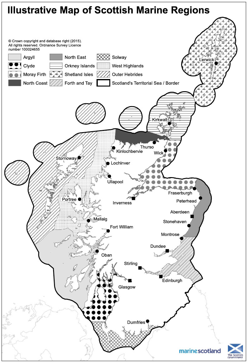 Figure 1: Illustrative Map of Scottish Marine Regions