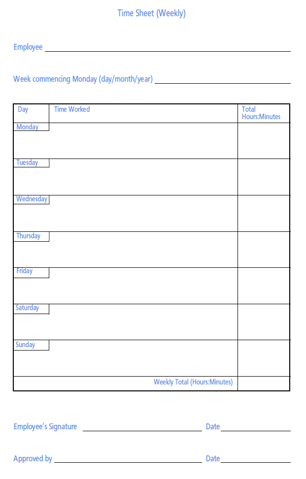 Appendix 2 sample time sheets scottish agricultural wages order 64 