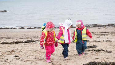 The children at Aberdour Pre-school Playgroup visit the beach