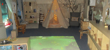 Storyland at Springvale Early Years Centre, Saltcoats creates a quiet area with an interactive floor map