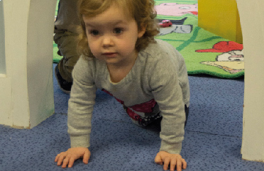 Children at Jaybees Nursery, Lockerbie enjoy crawling from one space to another