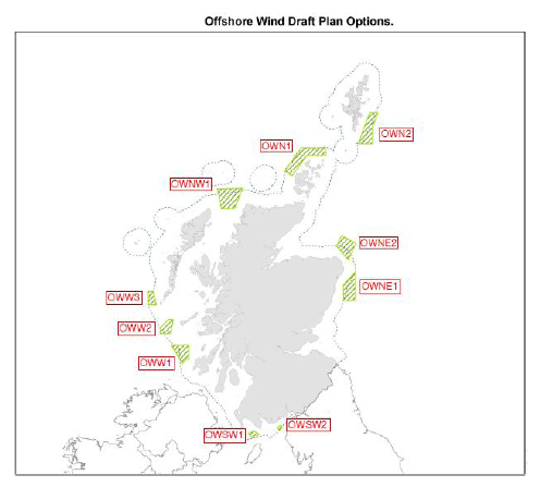 Figure 2.5: Draft Plan Options for Wind Energy