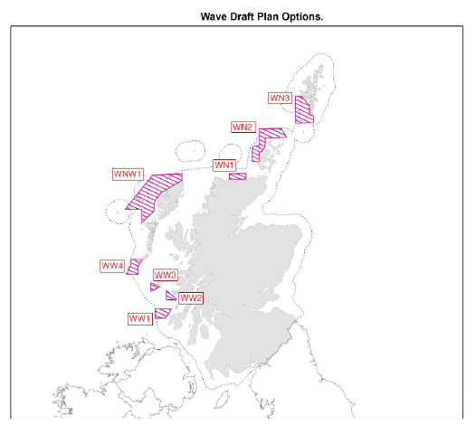 Figure 2.6: Draft Plan Options for Wave Energy