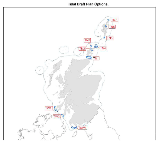 Figure 2.7: Draft Plan Options for Tidal Energy