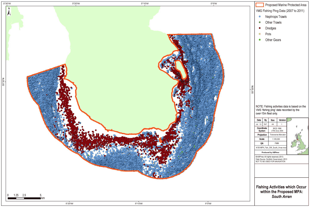 Fishing Activities which Occur within the Proposed MPA South Arran