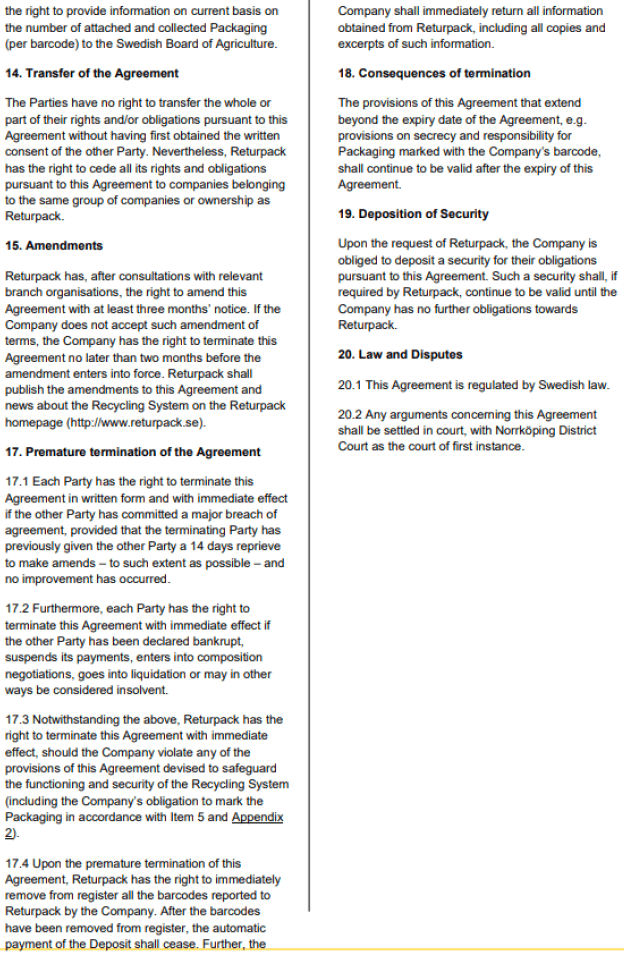 Example 2: General Terms Document - part 4 Example 2: General Terms Document - part 4