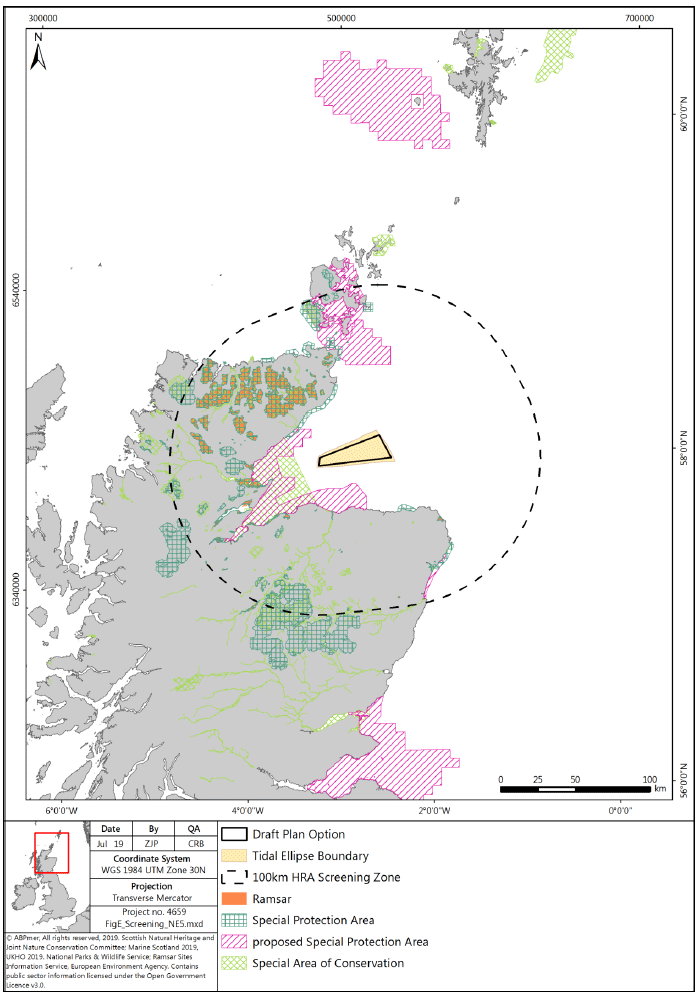 Figure E11. NE5: European/Ramsar sites screened in for potential LSE