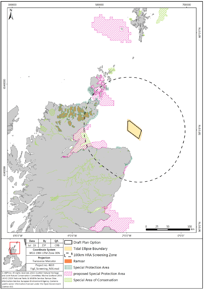 Figure E12. NE6: European/Ramsar sites screened in for potential LSE