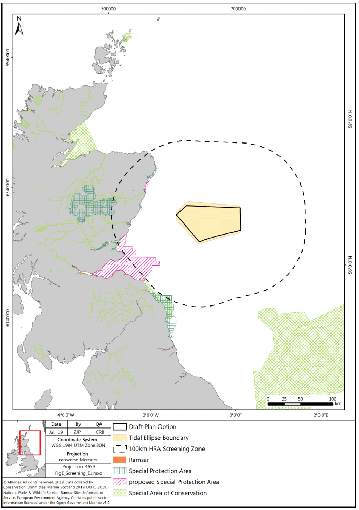 Figure E15. E1: European/Ramsar sites screened in for potential LSE