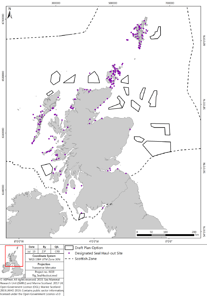 Figure 8 Grey and harbour seal designated haul-out sites