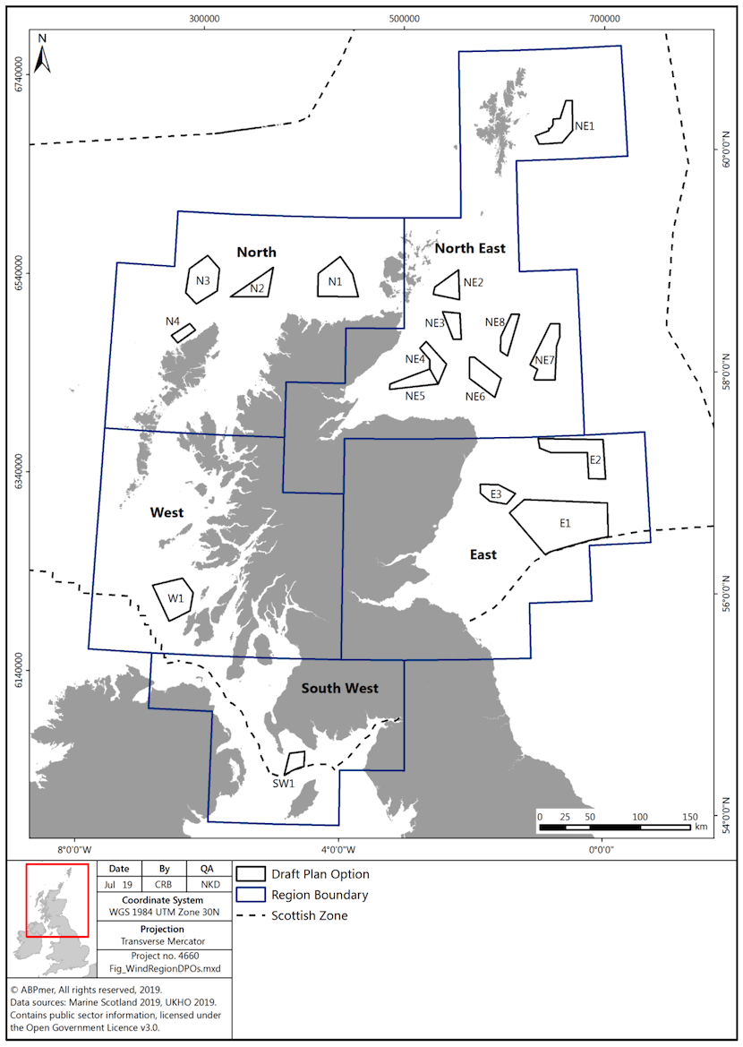 Figure 4 Map of Offshore Wind Draft Plan Options and Regions Figure 4 Map of Offshore Wind Draft Plan Options and Regions