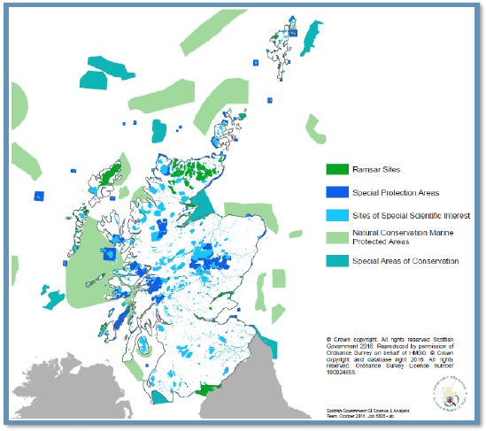 Map of Nature Conservation Areas in Scotland