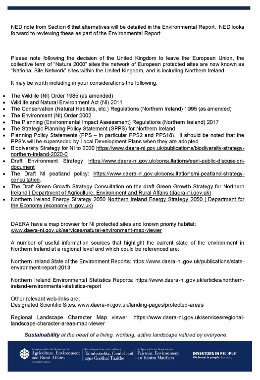Statutory consultees formal response on the Scoping Reports for the Strategic Environmental Assessment (SEA) relating to the draft Fisheries Management Plans (FMPs) for demersal fish stocks coordinated by the Scottish Government.