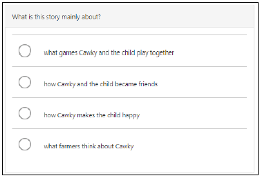 Figure 15: Example of a P4 Understanding, analysing and evaluating question, ‘Cawky Question 5’