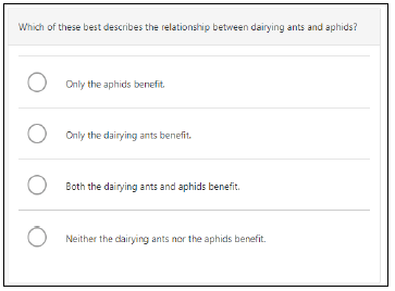 Figure 16: Example of a P7 Understanding, analysing and evaluating question, ‘Aphids Question 3’