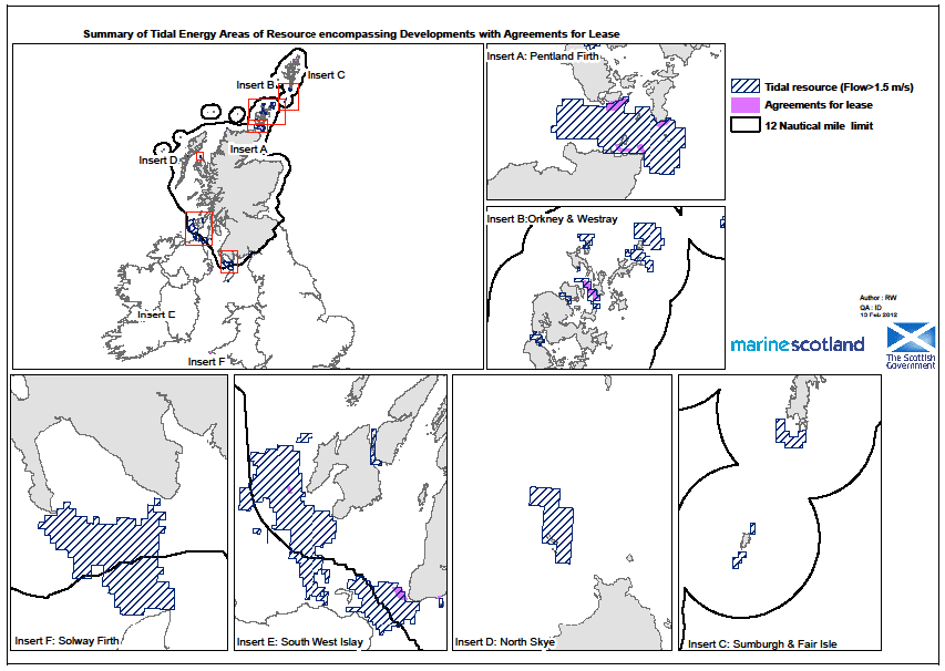 Figure S1 Areas of search for tidal stream plan option areas identified within Scottish marine waters.