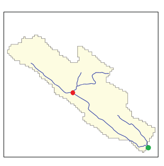 Example of a false river mouth due to un-connected river segments Example of a false river mouth due to un-connected river segments