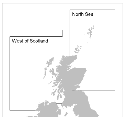 Figure 1: North Sea and West of Scotland D9 sampling areas Figure 1: North Sea and West of Scotland D9 sampling areas