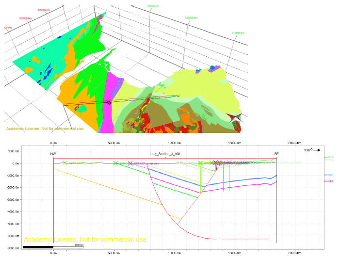 Fig. 3.2: Above: 1:50,000 Bedrock Polygon surface geology provided by the BGS. Fig. 3.2: Above: 1:50,000 Bedrock Polygon surface geology provided by the BGS.
