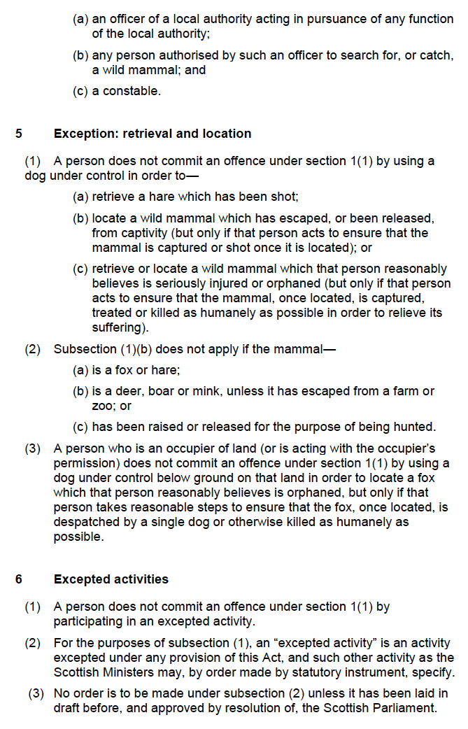 Protection of Wild Mammals (Scotland) Act 2002
