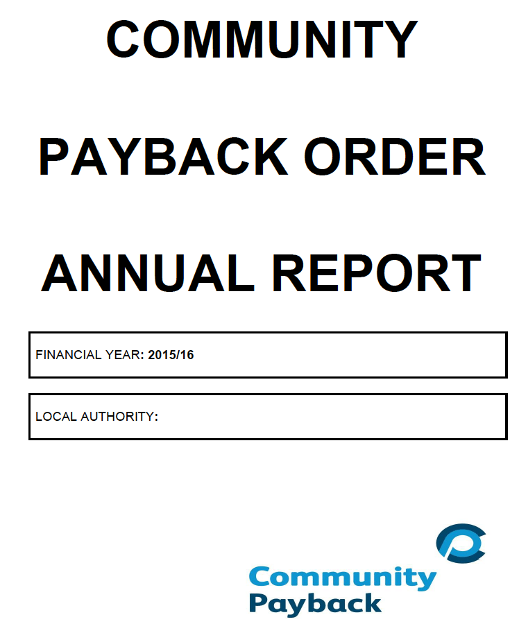 Community Payback Order Annual Report Community Payback Order Annual Report