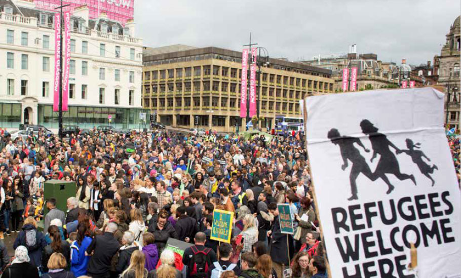 Syria Vigil in George Square, Glasgow, September 2015