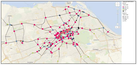 Figure 6: Traffic data collected for Edinburgh during November 2016. Figure 6: Traffic data collected for Edinburgh during November 2016.