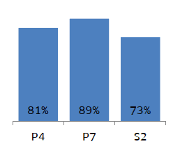 The most common practices being undertaken 'very often' were 'telling you what you are going to learn about before you start working' (81%, 89% and 73% at P4, P7 and S2, respectively).