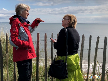 European partners from the Interreg Building with Nature project discussing coastal erosion at Montrose beach European partners from the Interreg Building with Nature project discussing coastal erosion at Montrose beach