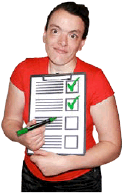a person with a clipboard showing completed tasks