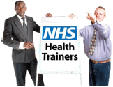 2 NHS health trainers holding a training session